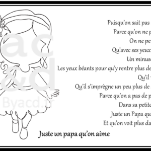 Lineart Juste un papa qu’on aime 20 x 20 cm